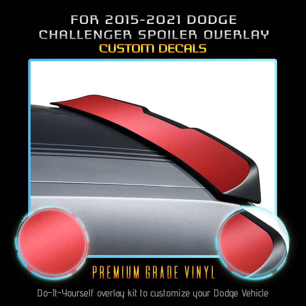 For 2015-2021 Challenger Spoiler Graphic Overlay Decal V1 – Satin Metallic Vinyl