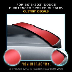 For 2015-2021 Challenger Spoiler Graphic Overlay Decal V1 – Satin Metallic Vinyl