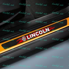 4PCS Carbon Fiber Car Door Scuff Sill Cover Panel Step Protector For LINCOLN