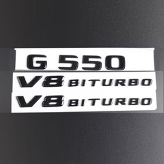 3pcs G550 V8 Biturbo Gloss Black Rear Badge Emblem For Mercedes Benz G 550 W463