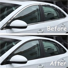High Gloss Black Vinyl Wrap Kit Chrome Trim Blackout Window Door 2in x 30ft