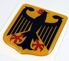 German Eagle shield Emblem domed decal Bike Car sticker Deutschland Germany