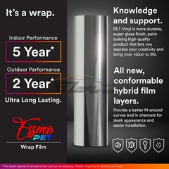 ESSMO PET Chrome Stretch Car Auto Vehicle Vinyl Wrap Decal Sticker Sheet Film