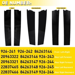 Rear Left Right Door Applique Molding fits Escalade Suburban Yukon Black 1-6X