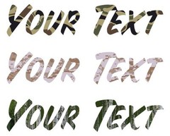 2 Personalized CAMO Custom Text Vinyl Decals for your Car Laptop or Notebook