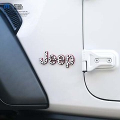 Jeep Emblem Overlay Decals – Dog Paws Black on White