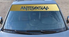 Antisocial Banner For Windshield – For Car, Truck, SUV – Waterproof Vinyl Vehicl