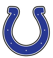 Colts Horseshoe Iron-On Decal Heat Transfer Decal White Blue Black Iron On