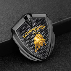 2 or 1pc Lamborghini logo metal emblem with silicone car tuning, 60mm/65mm