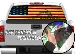 P337 Dont Tread On Me Rear Window Tint Graphic Decal Wrap Back Pickup Graphics