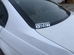 🏁 BMW Performance Vinyl Decal – Car Sticker for Enthusiasts Matte White