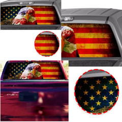 Fit For Toyota Tacoma Car Rear Window American Flag Sticker Decor Vinyl Decal