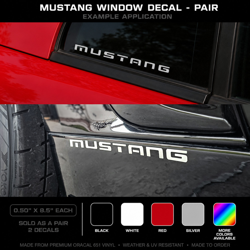 Retro Quarter Window Decals Foxbody Style For Ford Mustang SN95 S197 S550 S650
