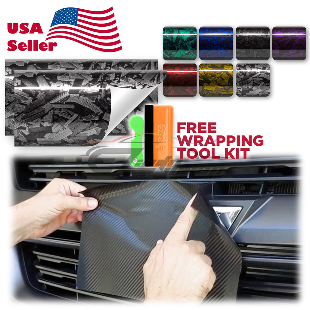 PET Marble Forged Gloss Carbon Fiber Vinyl Wrap For Chevy Bowtie Emblem Overlay