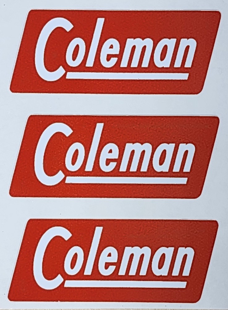 (3) NEW COLEMAN REPLACEMENT STICKERS DECAL LANTERN STOVE 1945-1960 FREE SHIPPING