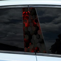 2pcs Honeycomb StickerCar Center Pillar Sticker B-pillar Protective Film Decor