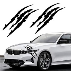 2PCS Claw Mark Decals for Cars,Headlight Car Sticker,Stripes Scratch Black