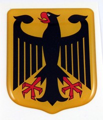 German Eagle shield Emblem domed decal Bike Car sticker Deutschland Germany
