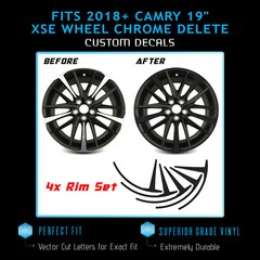 2018-2020 Toyota Camry 19″ XSE Wheels Rim Chrome Delete Vinyl Kit- Glossy Matte