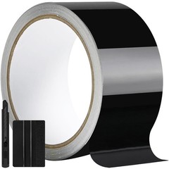 2IN X 30FT Gloss Black Vinyl Wrap for Chrome Delete Window Trim Car Door Sill…