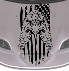 NEW Eagle Flag USA Hood Door Vinyl Decal Racing Stripes (Fits DURANGO)
