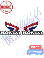 Wing Decal fits Honda Logo gas Tank fuel Sticker Decal water resistant Red blue