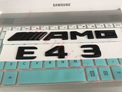 Matt black ” E43 + AMG ” Letters Trunk Emblem Badge Sticker for Mercedes Benz