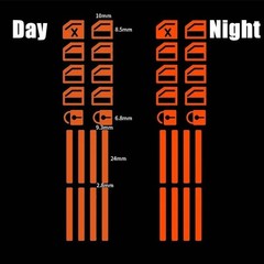 18PCS Luminous Car Window Button Stickers Control Panel Decals Set