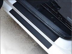Carbon Fiber Car Door Sill Scuff Cover Scratch Protector Vinyl Decal Sticker 4x