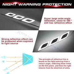 Set(6X) White 3D PVC Racing Strong Reflective Durable Sticker Decor For Car Body