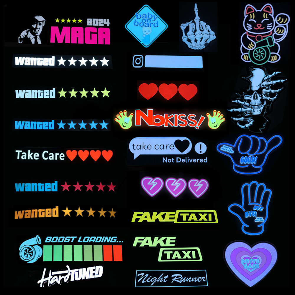 Car Window Glow Panel Electric Marker Lamp LED Light Sticker Flash Universal
