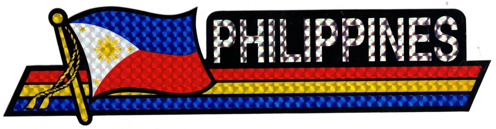 Pack Of 50 Philippines Flag 3″x12″ Reflective Decal Bumper Sticker DCX-187
