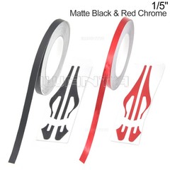 1/5″ 5mm Matte Black & Red Chrome Pinstriping Pin Stripe DIY Vinyl Decal Sticker