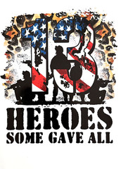 Heroes…Some Gave All..2nd Amendment..Military..Truck Decals (4 Pack) #431