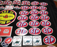 Vtg NOS Decal Stickers STP PENZOIL MARATHON SINCLAIR STANDARD OIL Gas Use On Can