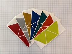 3 Reflective 6.3″ Prismatic Triangles Oralite V98 (750+ Candelas) Sticker Decal