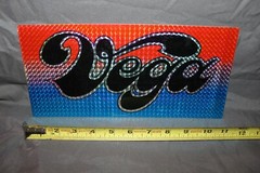 Chroma Graphics Vintage Spectra 70s 80s Auto License Plate Decal Chevy Vega