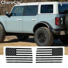 Rear Window Sticker Trim Decals for Ford Bronco 2021+ USA Flag Black Accessories