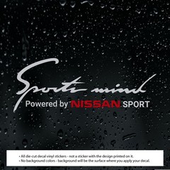 1x SPORTS MIND Powered By Decal Vinyl Stickers (10″ x 3.75″) For Nissan Cars