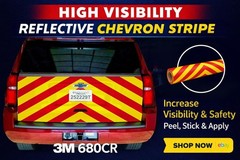 3M 680CR Reflective Chevron Decal Tape 24″ x 65.75″ Red/Yellow High Visibility