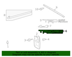 Genuine Toyota Truck Bed Decal (Left Right Rear) 75996-0C080-A3